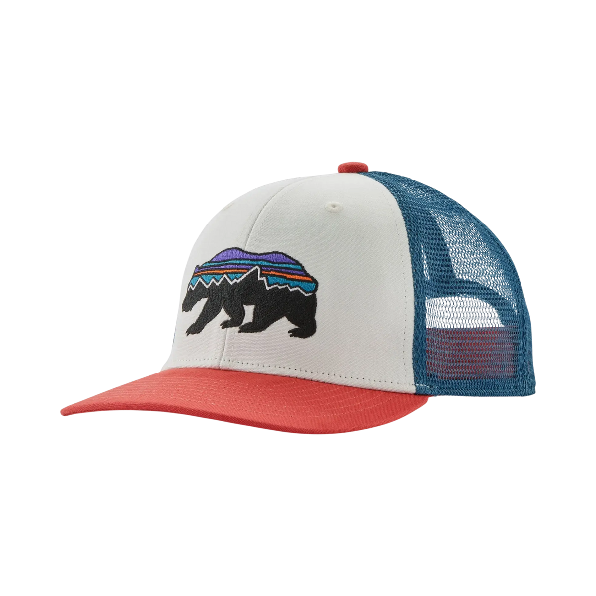 Children's Surfshop trucker cap - Shapers Club House white with bear print and blue mesh