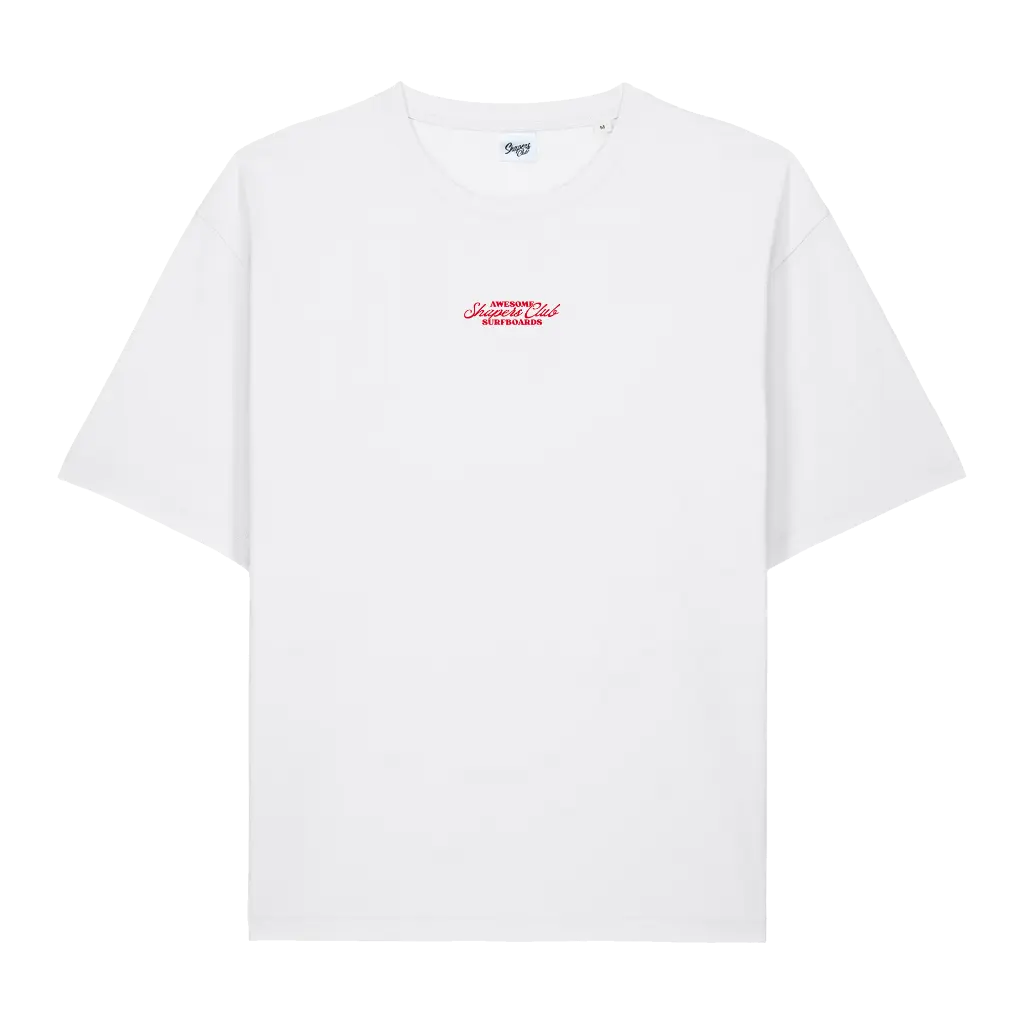 Shapers Club - T-Shirt Oversize - Awesome surfboards - Blanc - Face avant