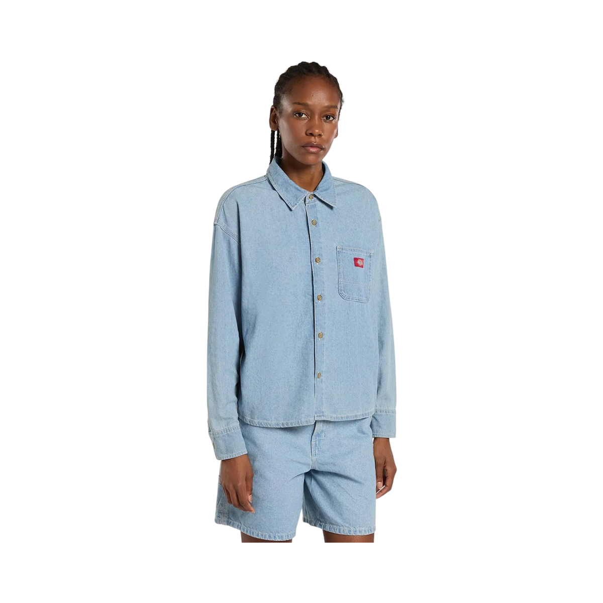 Dickies - Femme - Chemises - Lw denim shirt ls w - Bleu Vintage - photo 1