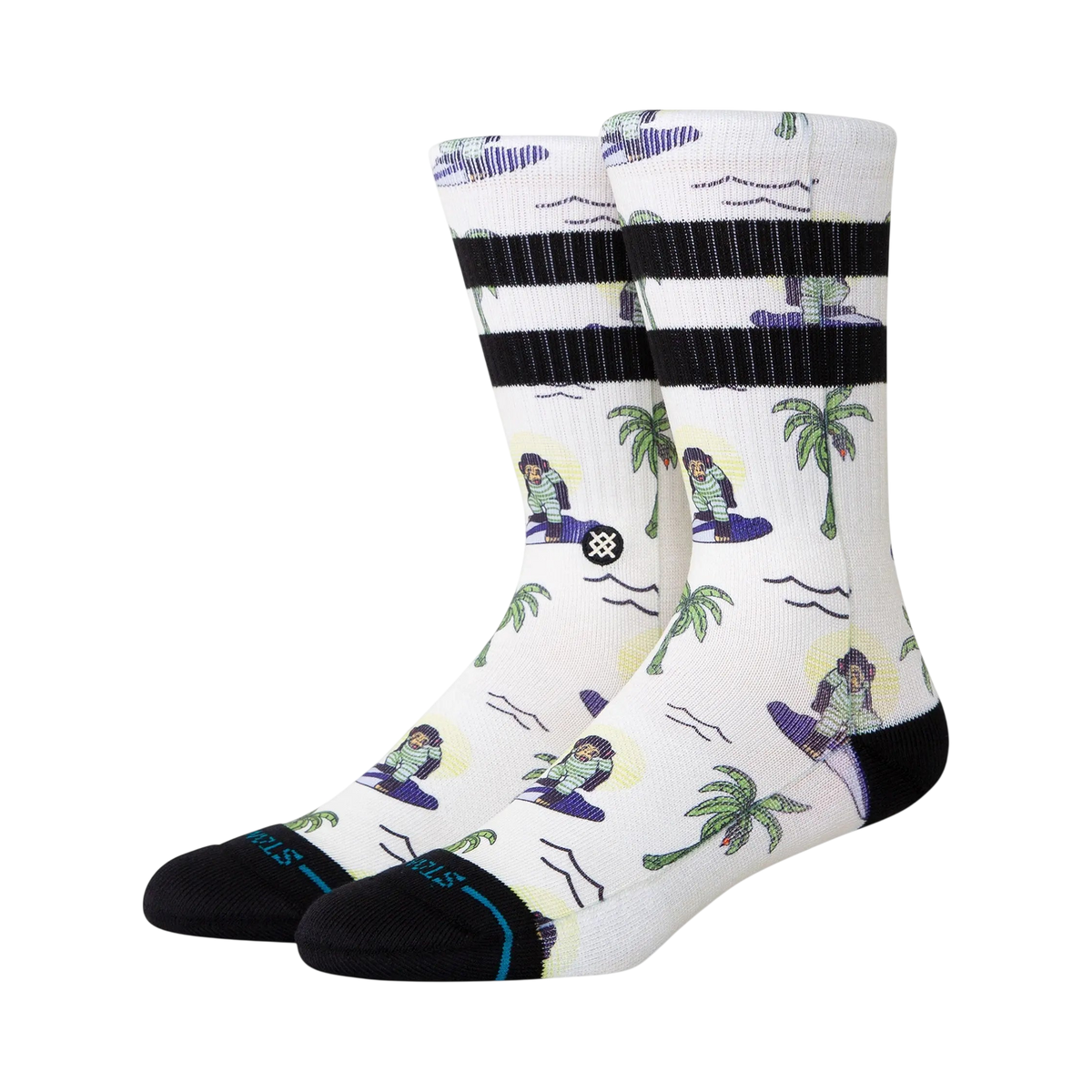 Stance - Chaussettes - Surfin monkey crew blanc - photo 1