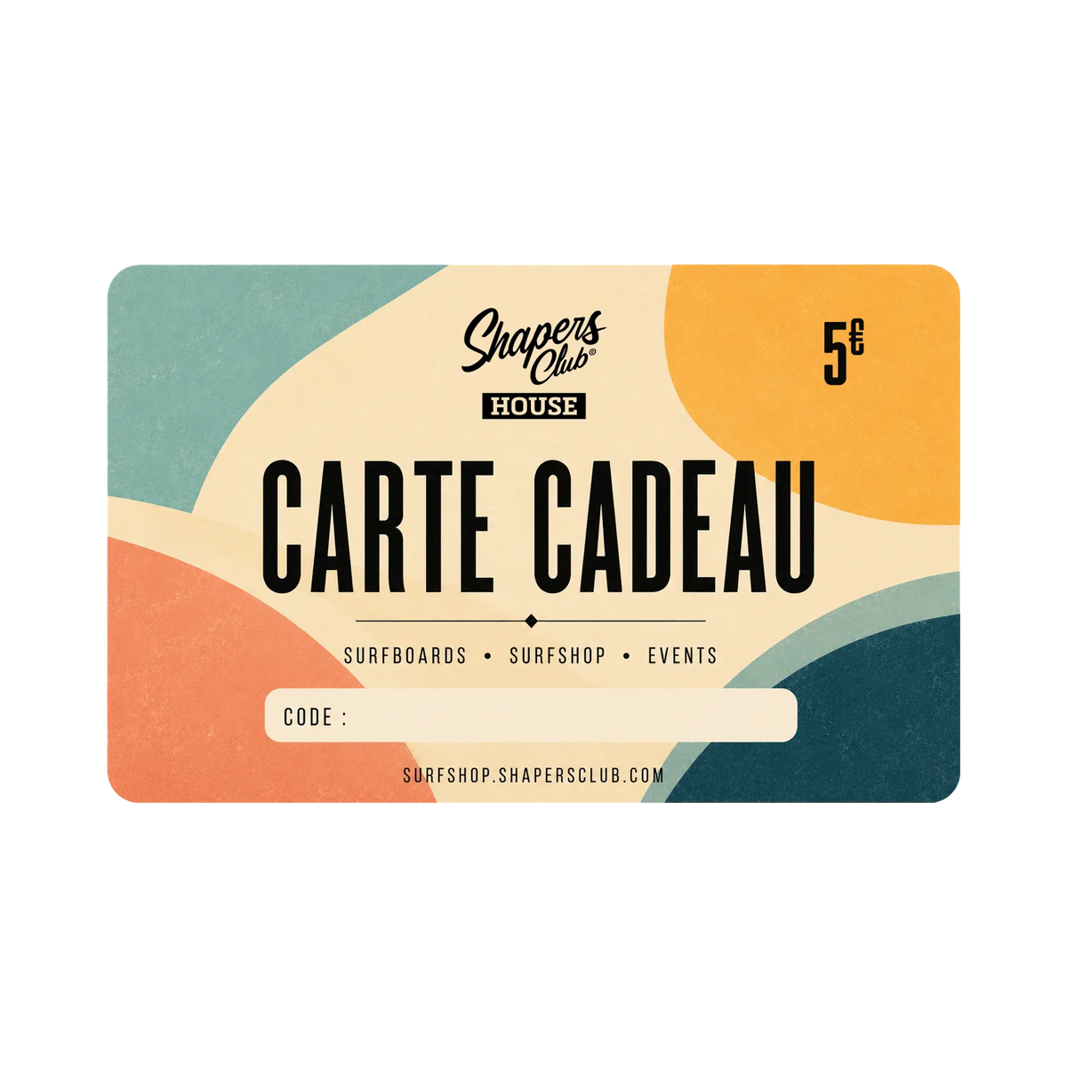CARTE CADEAU SHAPERS CLUB Shapers Club
