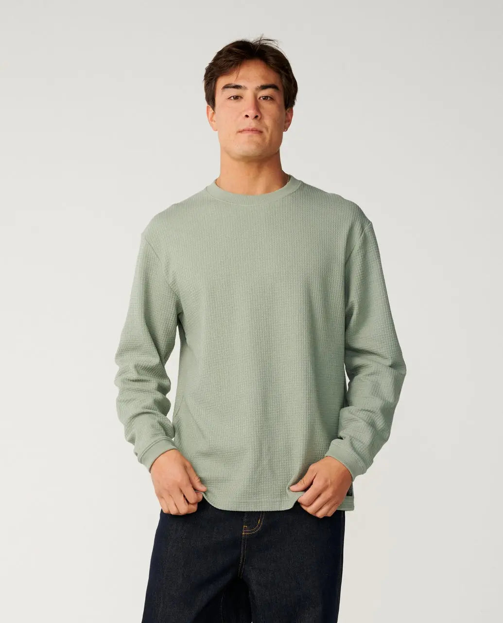 Rip curl - T-shirts - Premium Surf Waffle L/S Tee vert