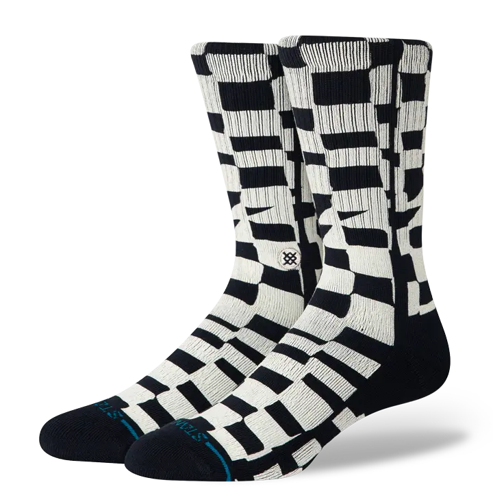 Stance - Chaussettes - Wave check crew noir