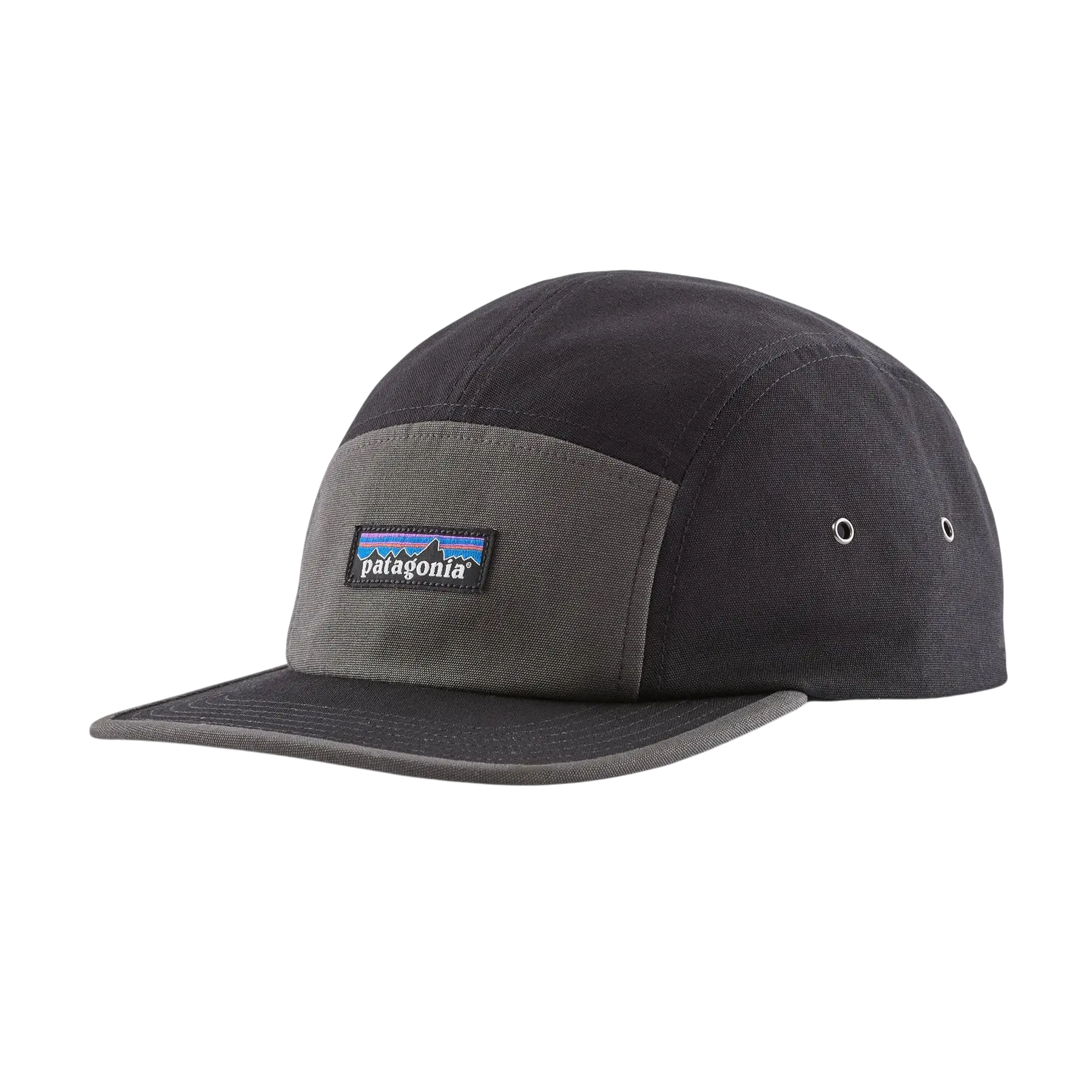 Casquette Surfshop - Shapers Club House Patagonia Graphic Maclure noire avec logo brodé et œillets d'aération