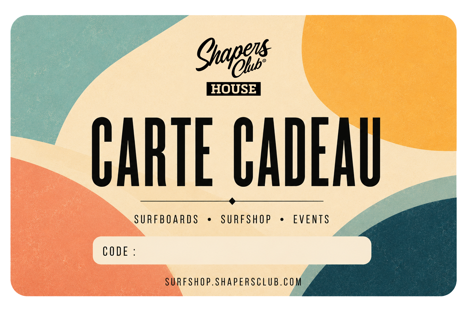 carte-cadeau Surfshop - Shapers Club House