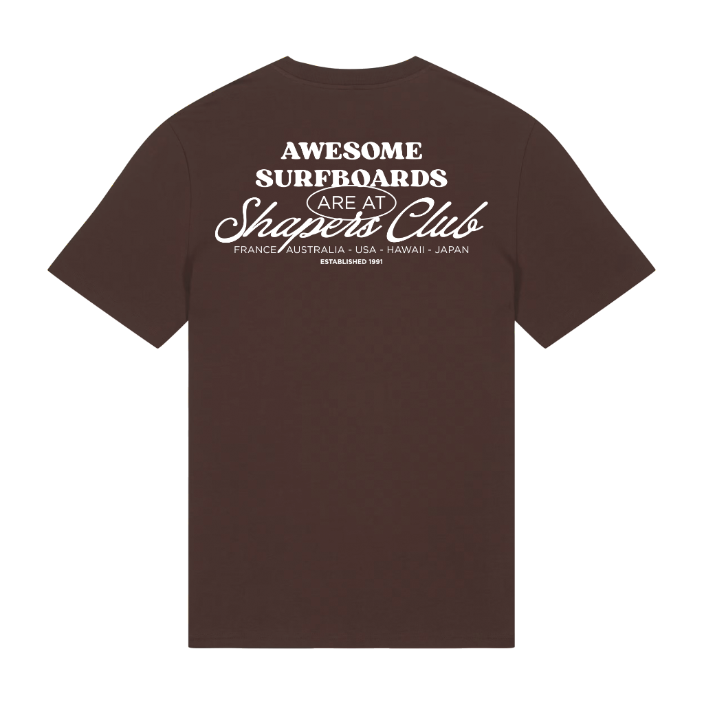 Shapers Club - T-Shirt Regular - Awesome surfboards - Marron - Face arrière