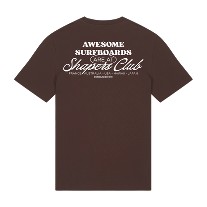 Shapers Club - T-Shirt Regular - Awesome surfboards - Marron - Face arrière