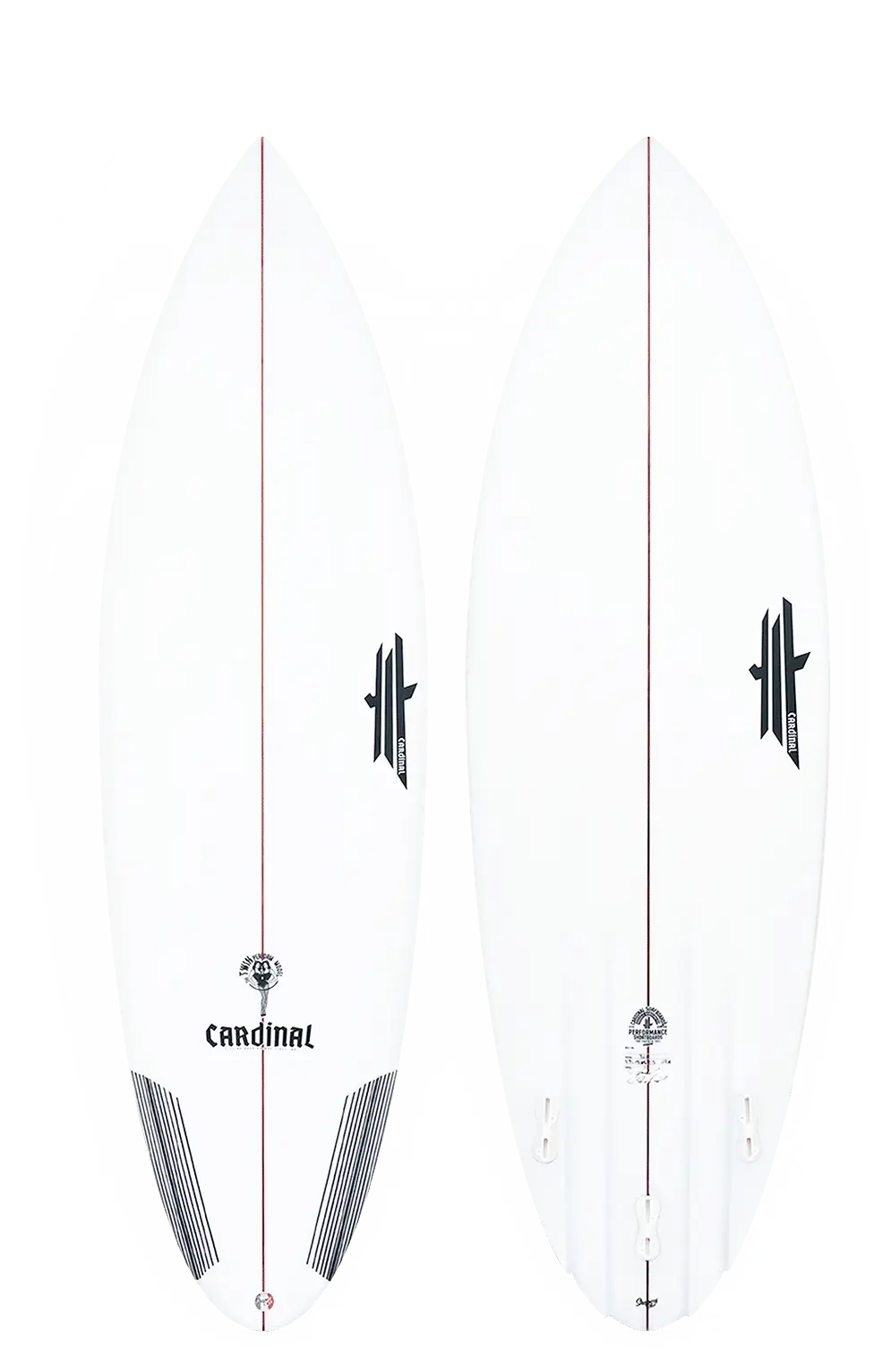 Cardinal Surfboards — Twin perf round pin channel — 6'1" - photo 1