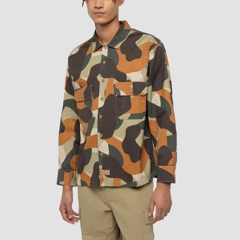 DICKIES CAMO CANVAS LS SHIRT FALL WINTER 2024 L / UE 43 - 44 / US 33 - 34 CAMO - photo 1