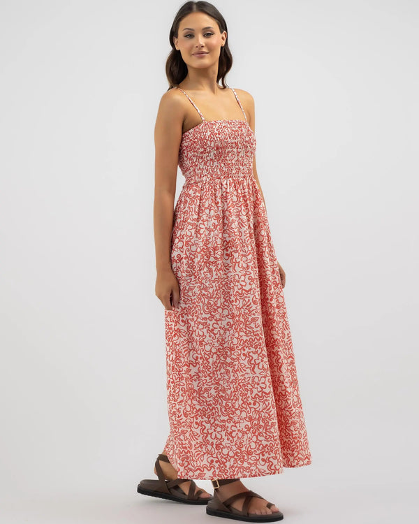 ISLANDER FLORAL SHIRRED MIDI DRESS S / US 28 / EU 38 MULTI COULEURS - photo 1