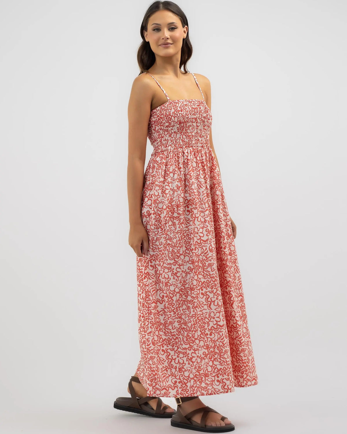 ISLANDER FLORAL SHIRRED MIDI DRESS S / US 28  / EU 38 MULTI COULEURS - photo 1