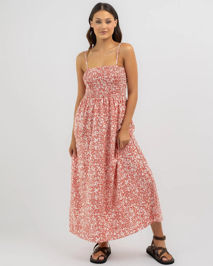 ISLANDER FLORAL SHIRRED MIDI DRESS S / US 28  / EU 38 MULTI COULEURS - photo 2