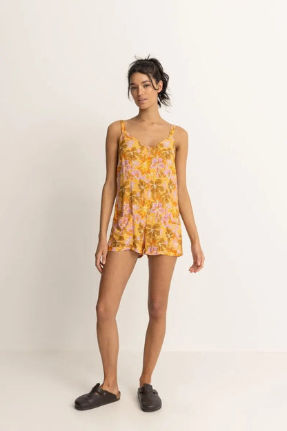 MAHANA FLORAL PLAYSUIT M / US 28 / EU 38 JAUNE - photo 1
