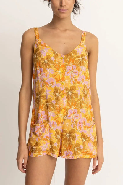MAHANA FLORAL PLAYSUIT M / US 28 / EU 38 JAUNE - photo 2