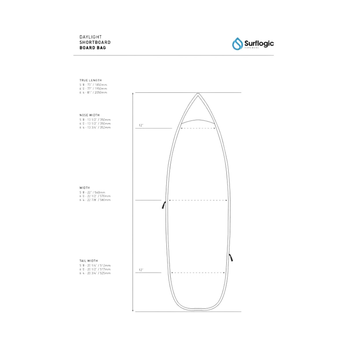 Surflogic - House Daylight Shortboard cover 6'4" black - photo 2