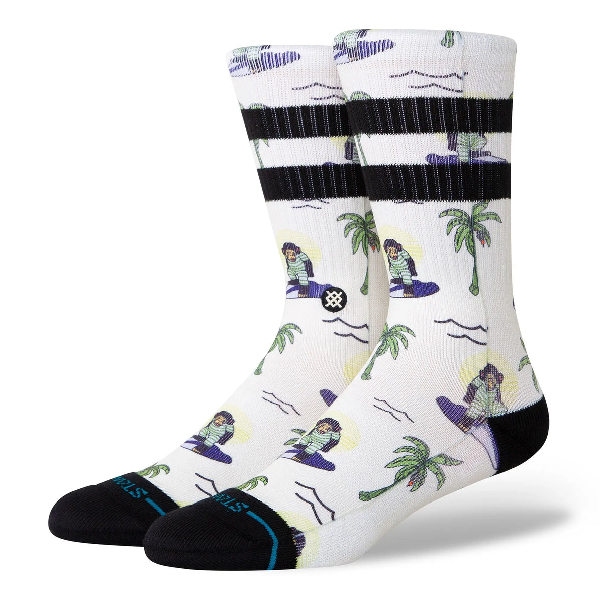 Stance - Chaussettes - Surfin monkey crew blanc - photo 1