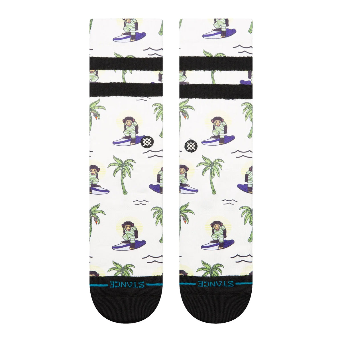 Stance - Chaussettes - Surfin monkey crew blanc - photo 3
