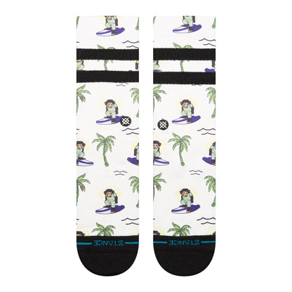 Stance - Chaussettes - Surfin monkey crew blanc - photo 3