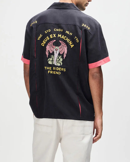 Deus Ex Machina - Chemises manches courtes - Hisssterical bowling shirt noir - photo 1