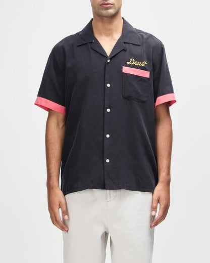 Deus Ex Machina - Chemises manches courtes - Hisssterical bowling shirt noir - photo 2