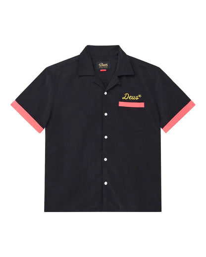 Deus Ex Machina - Chemises manches courtes - Hisssterical bowling shirt noir - photo 3
