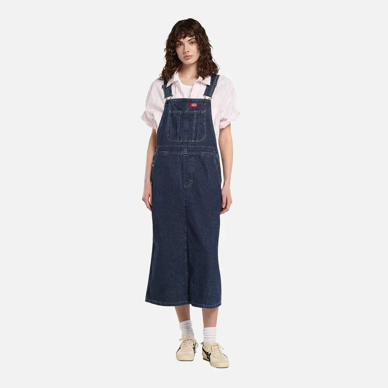 Dickies - Femme - Robes - Denim bib dress - Bleu - photo 1