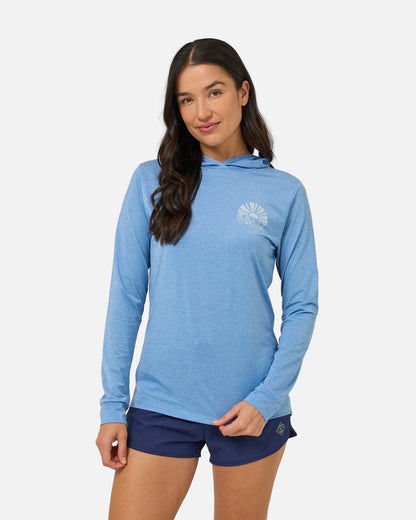 Salty crew - T-shirts manches longues - Sunshine hodded sunshirt bleu - photo 1