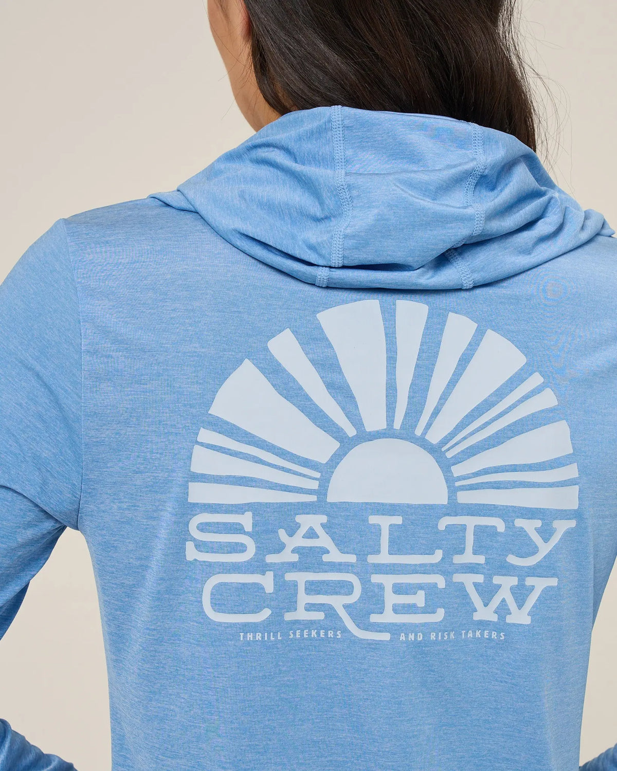 Salty crew - T-shirts manches longues - Sunshine hodded sunshirt bleu - photo 3