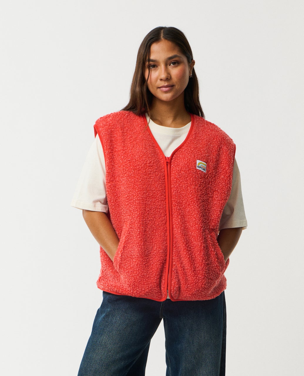 Rip curl - Sweats & hoodies - Every Day Polar Vest rouge - photo 1