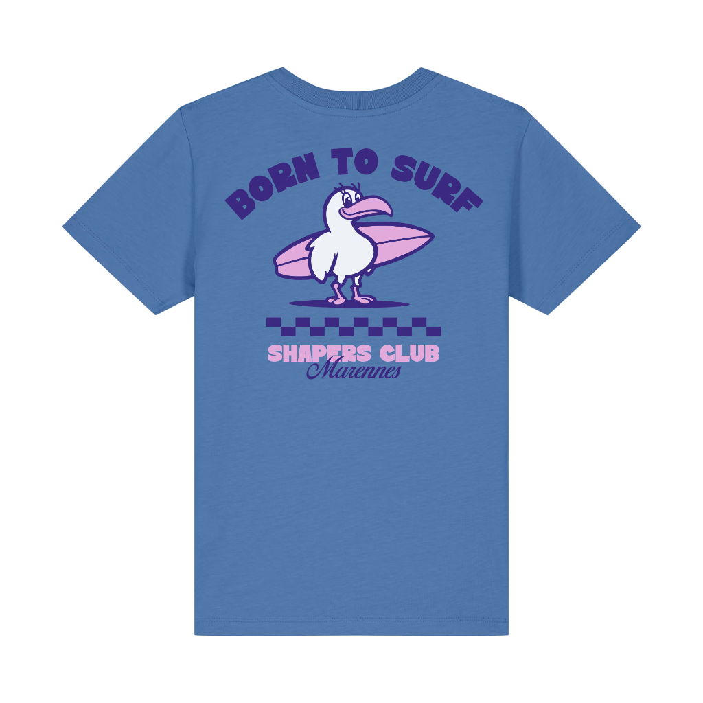 Shapers Club - T-Shirt Kids - Born to surf - Bleu - Face arrière