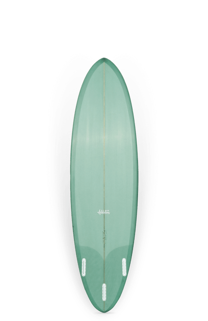 Shapers-Club- La planche de surf PAY DAY en finition verte brillante mesure 6'8" avec un volume de 44L, avec un design minimaliste et trois emplacements pour ailerons pour une conduite améliorée. -surfshop-surfboard
