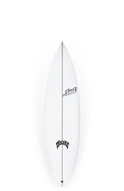 Shapers-Club- The Driver 3.0 features an elegant and aerodynamic design with a pointed tip and gracefully curved sides. Its white surface is adorned with black logos on the nose and tail, offering high performance for surfers seeking precision in every wave. Measuring 6'2" x 19 1/2" x 2 1/2", it is perfect for surfers who demand excellence in their surfing experience. -surfshop-surfboard