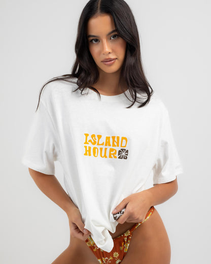 ISLAND HOUR OVERSIZED TEE M / US 30 / EU 40 BLANC - photo 1