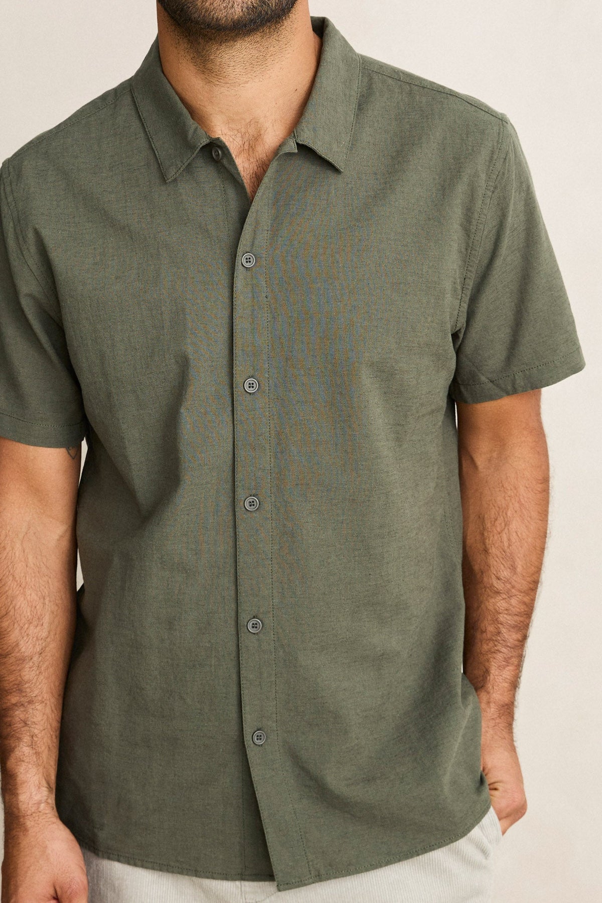 LINEN SS TSHIRT VERT TAH5 - photo 3