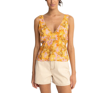 MAHANA FLORAL TOP M / US 28 / EU 38 JAUNE - photo 1