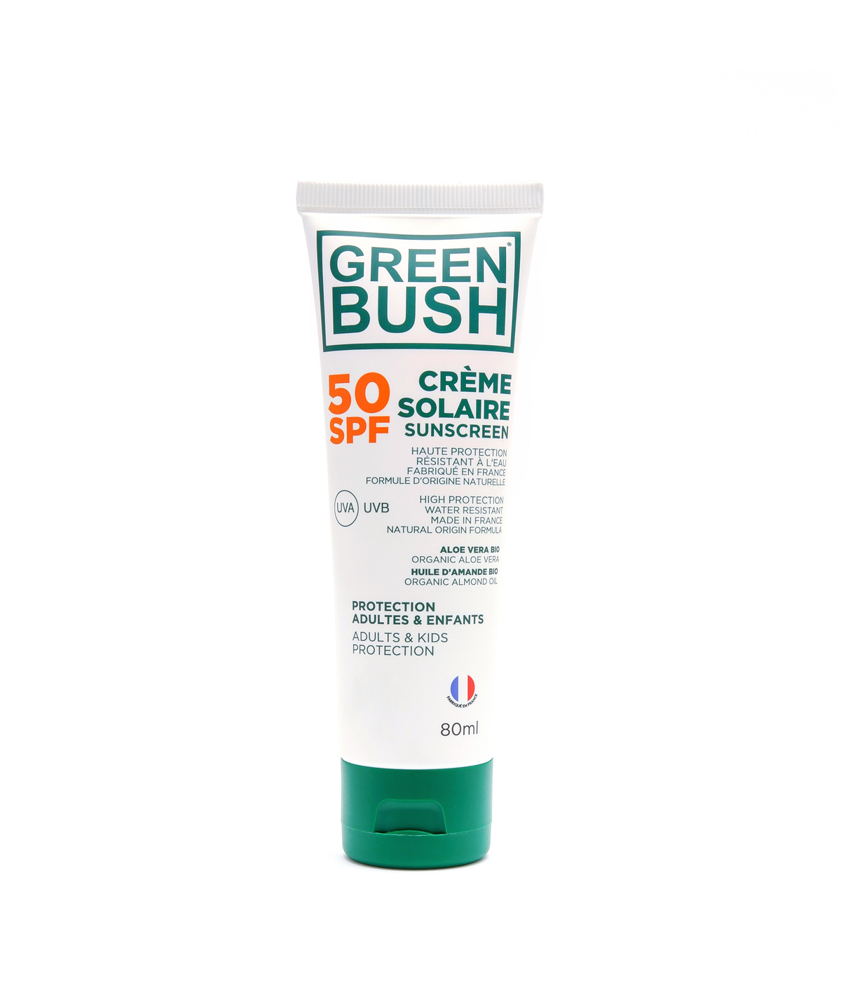 TUBES 80 ML CREME SOLAIRE SPF50 GREENBUSH " BIO COSMOS" - photo 1