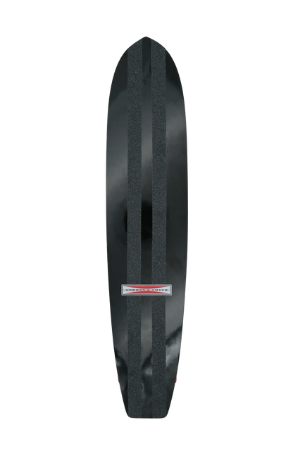 Shapers-Club- Le SurfSkate complet Gordon & Smith 28" en Noir présente un design élégant et minimaliste avec deux lignes de poignée parallèles et un logo discret près du centre. -surfshop-surfboard