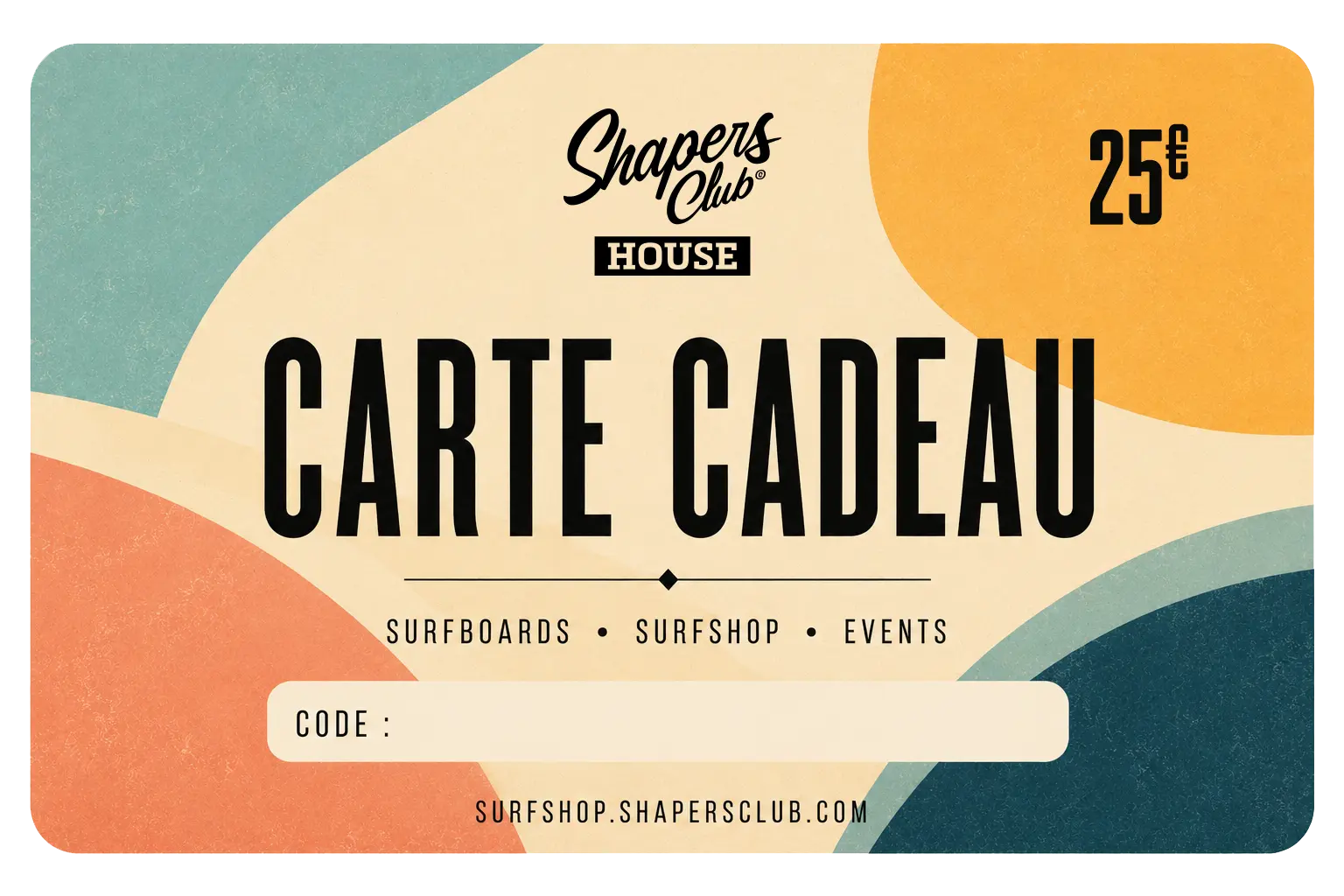 CARTE CADEAU SHAPERS CLUB Shapers Club