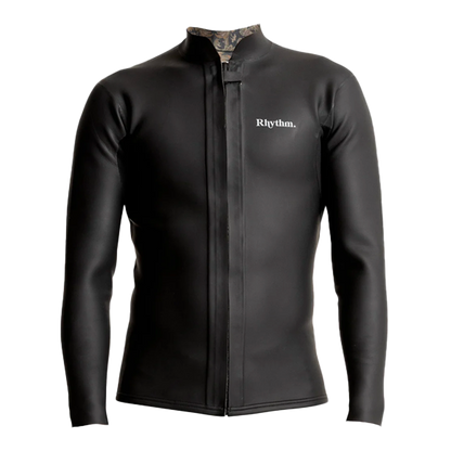 Rhythm - Top néoprène homme - Classic veste retro front zip noir