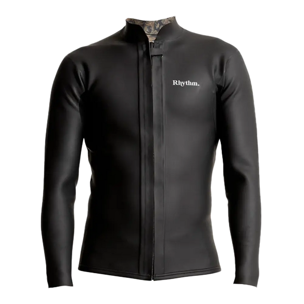 Rhythm - Top néoprène homme - Classic veste retro front zip noir Surfshop - Shapers Club House