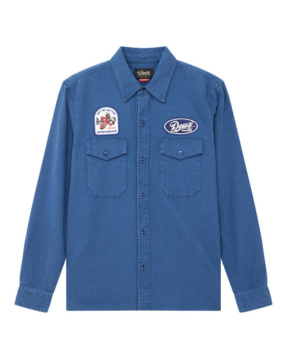 Deus Ex Machina Nomad Shirt Mechanic Blue – vue à plat