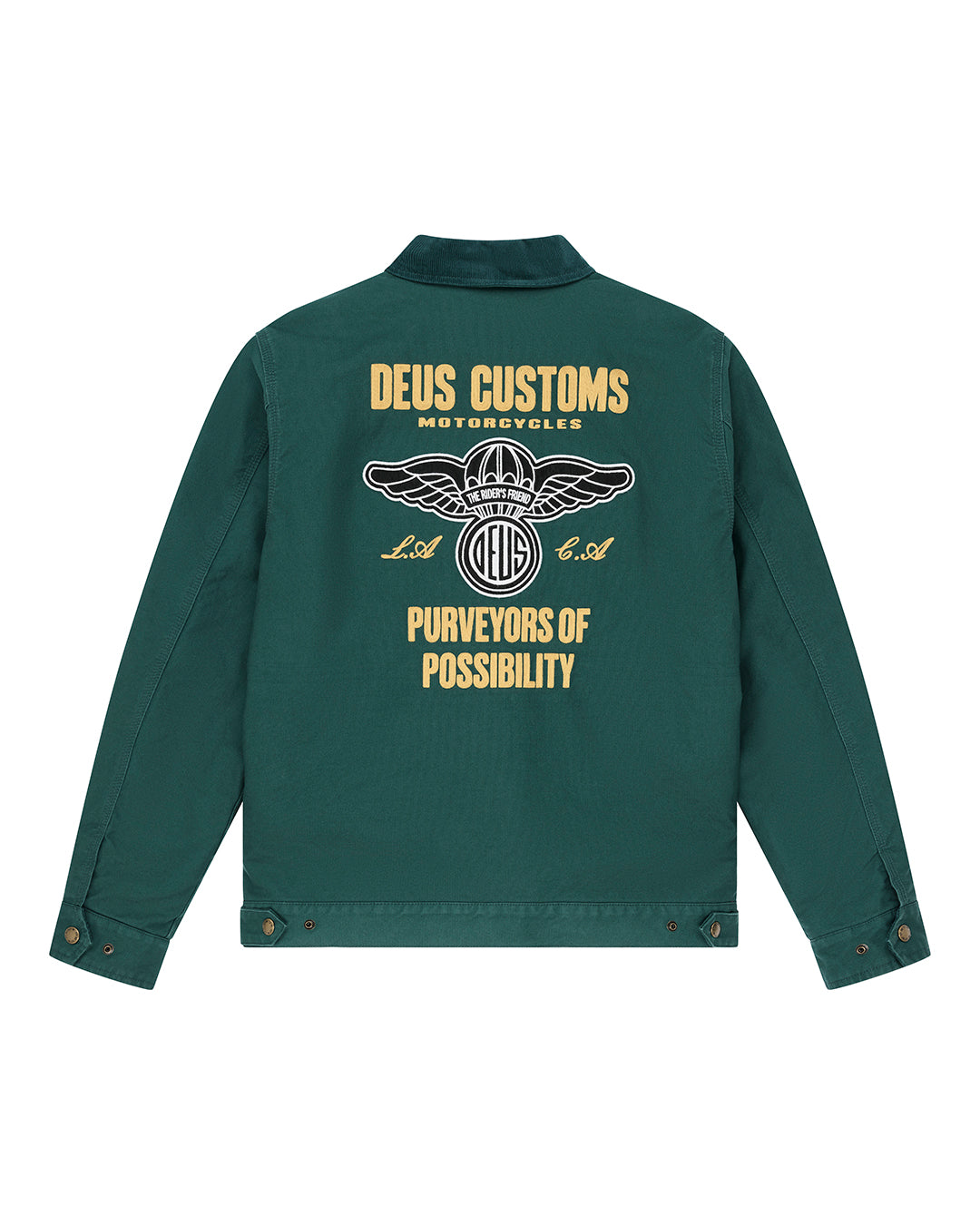Veste Cutaway vert Deus Ex Machina, coton whipcord brodé – vue 4