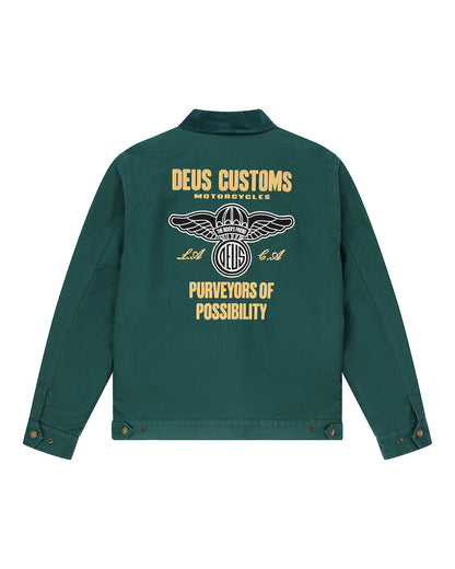 Veste Cutaway vert Deus Ex Machina, coton whipcord brodé – vue 4