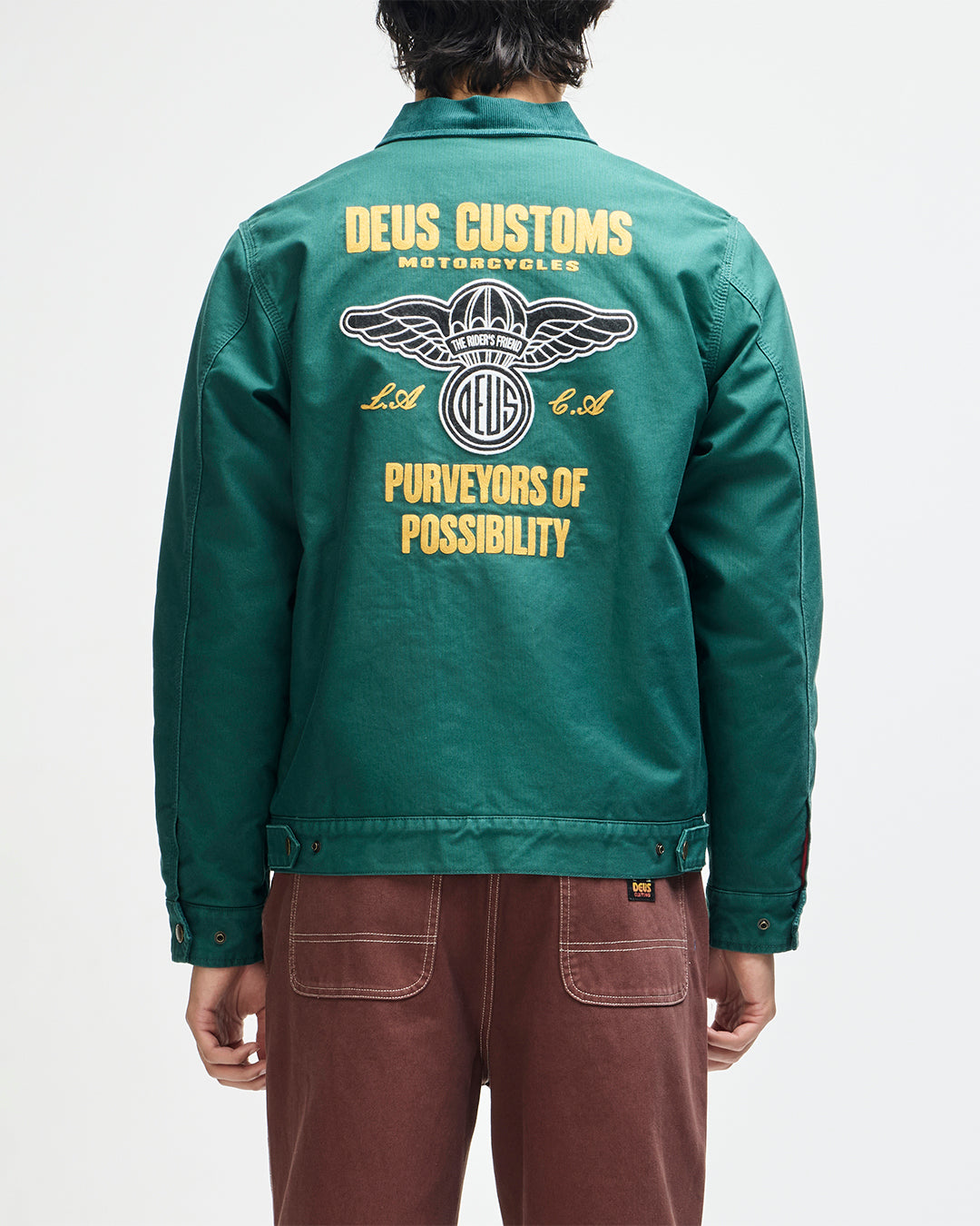 Veste Cutaway vert Deus Ex Machina, coton whipcord brodé – vue 2