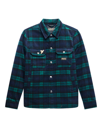 Chemise à carreaux Maxwell verte Deus Ex Machina, mélange laine – vue 3