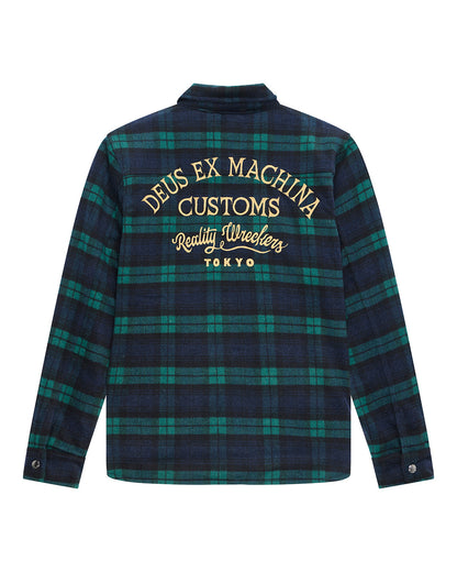 Chemise à carreaux Maxwell verte Deus Ex Machina, mélange laine – vue 4