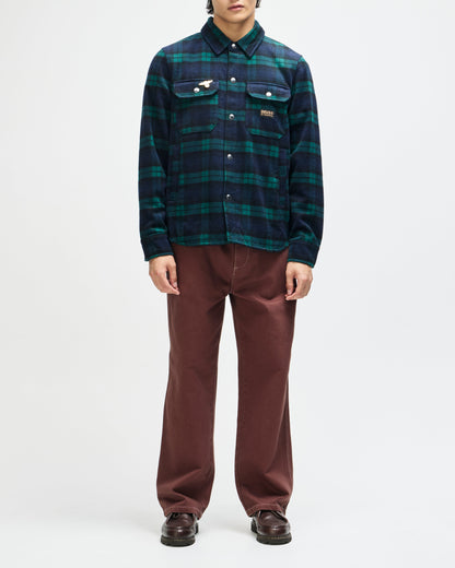 Chemise à carreaux Maxwell verte Deus Ex Machina, mélange laine – vue 5