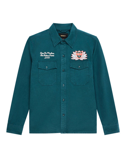 Chemise Sacred Chest vert Deus Ex Machina, coton brodé – vue 1