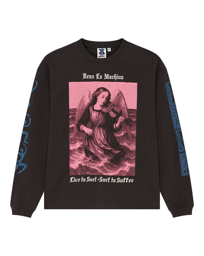 Deus Ex Machina Swell Maps Os Ls Tee Anthracite Grey – vue à plat