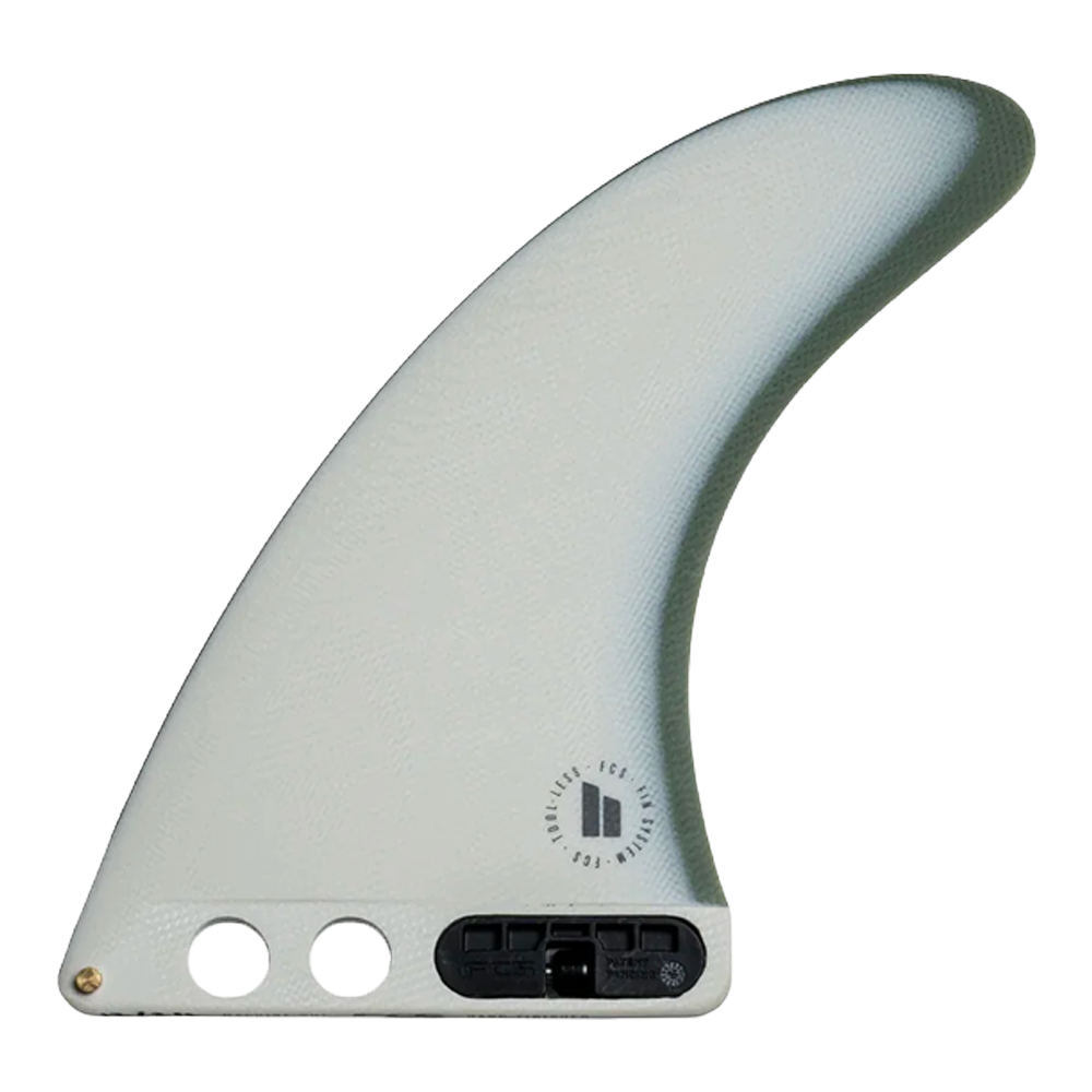 FCS II - Ailerons Single - FCS II Mid Single PGFibre de verre 6.5 blanc Surf Hardware International